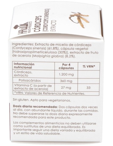 Cordiceps Extracto Puro 60Vcaps. de Hawlik