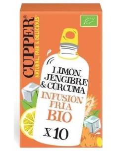 Limon-Jengibre-Curcuma Infusion Fria 10Bolsita Bio de Cupper 2