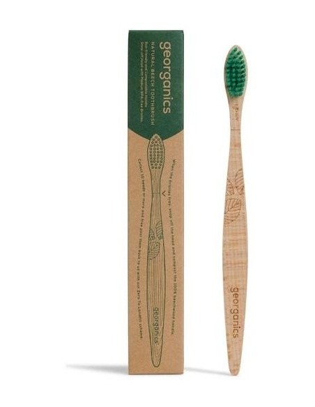 Cepillo Dental Mediano Madera De Haya. de Georganics