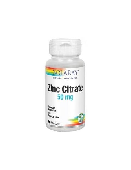Zinc 50Mg. 60Cap. de Solaray