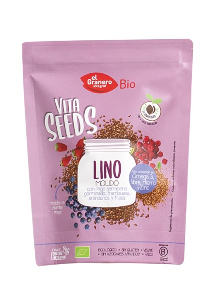 Vitaseeds Bio 200g: Mistura de Linho, Trigo Sarraceno e Frutas