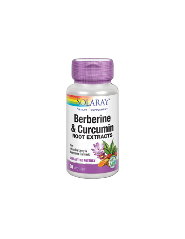 Berberine & Curcumin 600 mg - 60 Vegcaps Solaray Supplement