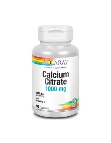 Calcium W/D3 Citrate 1000 Mg. - 90 Capsulas de Solaray