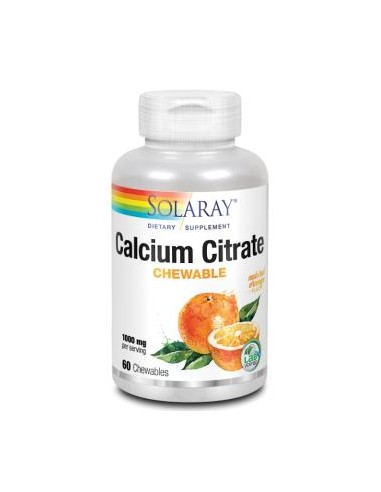Calcium Citrate 1000 Mg -60 Compr. Masticable (Naranja) de Solaray