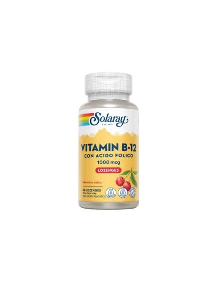 Vit. B12 + Acido Folico 1000Mcg. 90Comp Sublingual de Solaray