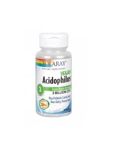 Acidophilus Vegan Solaray - 30 Cápsulas Vegetales Saludables