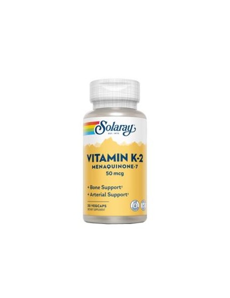 K2 Menaquinona-7 Solaray 30 Vegcaps | Salud Ósea Natural