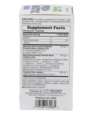 Gi Natural Probiotic Kids 30 Comp Masticables Natures Plus