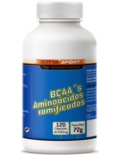 BCAA's 600mg 120 Cápsulas Sotya | Aminoácidos Ramificados