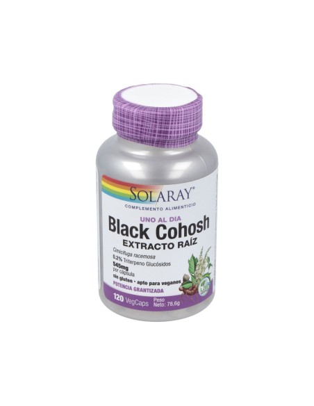 Black Cohosh Solaray 120 cápsulas para bienestar femenino