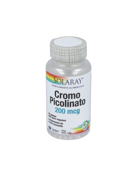 Chromium Picolinato 200Mcg Solaray – 50 Comprimidos Saludables