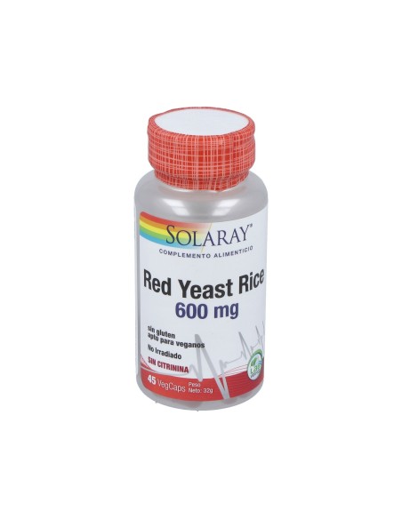 Red Yeast Rice Solaray 45 cápsulas – Control natural del colesterol