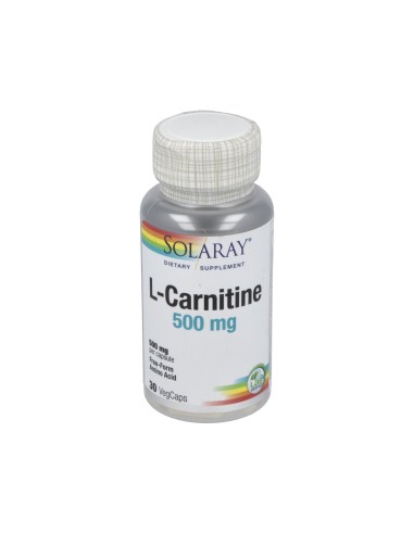 L-Carnitina 500mg Solaray - 30 Cápsulas para Energía y Vitalidad