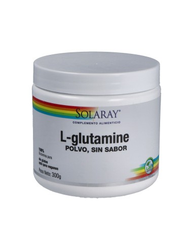 L-Glutamina Solaray 300g Polvo Sabor Neutro Calidad Premium