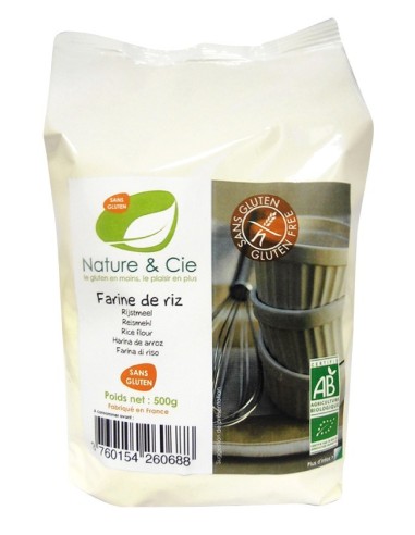 Harina de Arroz Bio Sin Gluten 500g - Nature&Cie Natural