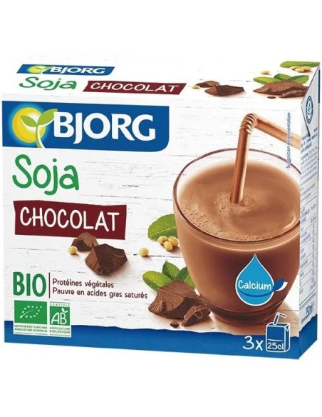 Bebida Vegetal Soja Chocolate y Calcio Bio Bjorg 3x25cl