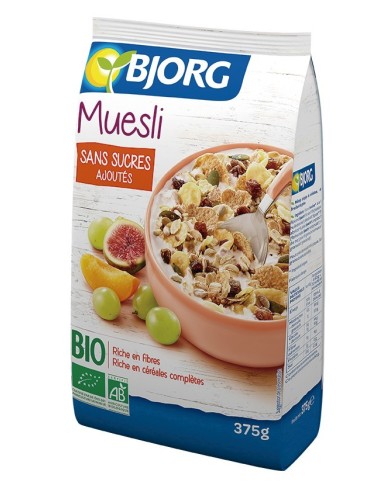 Muesli Bio Sin Azúcar Bjorg 375 g – Frutas Naturales