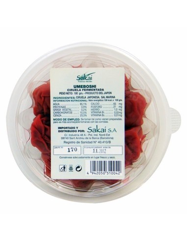 Umeboshi Sakai 180g – Delicioso encurtido japonés natural