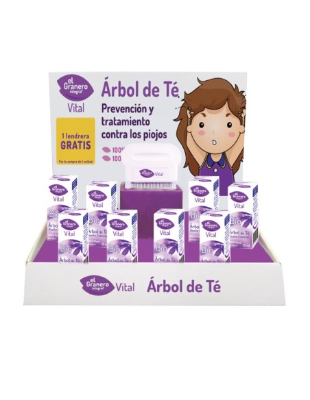 Tea Tree Display 12 pcs + 12 Lice Combs El Granero In