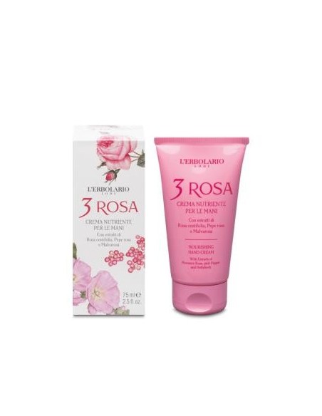 3 Rosas Crema Manos Nutritiva 75 Mililitros L´Erbolario