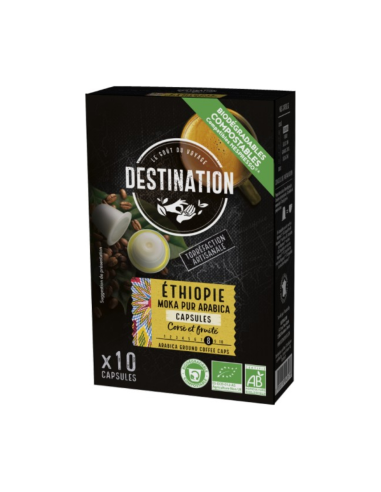 Cápsulas Biodegradables Moka Pur Arabica Ethiopia Bio 10x5,5g