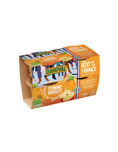 Danival Pack 4 Pures Manzana y Albaricoque 400 g Natural