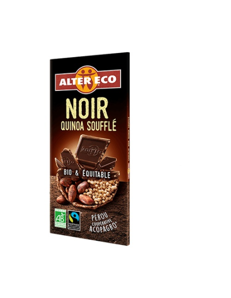 Chocolate Negro Con Quinoa Hinchada Bio, 100 G de Altereco