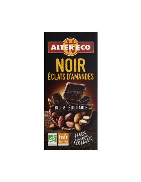 Chocolate Negro Bio con Almendras 100g - Altereco Natural