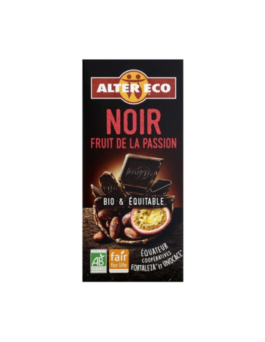 Chocolate Negro Bio con Fruta de la Pasión 100g Altereco