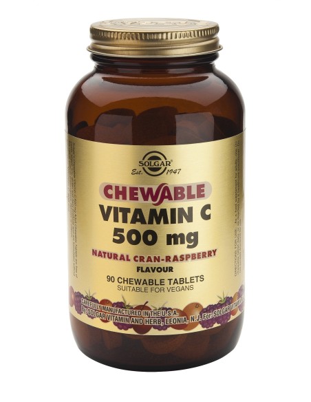Vitamina C 500Mg. Frambuesa 90 ComprimidosMasticables de Solgar