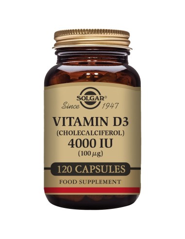 Vitamina D3 4000Ui Solgar 120 cápsulas vegetales naturales