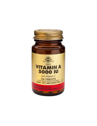 Vitamina A Seca 5000 UI  100 comprimidos Solgar
