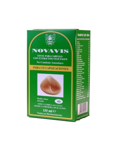 Tinte Novavis 8D Rubio Claro Dorado 135ml  Color Perfecto