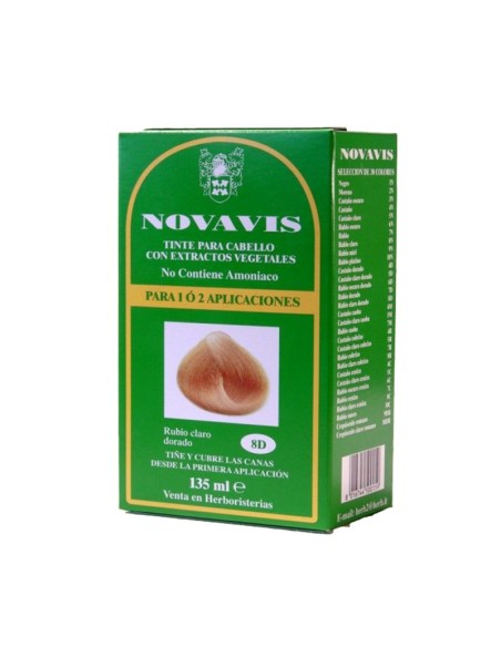 Tinte Novavis 8D Rubio Claro Dorado 135ml  Color Perfecto