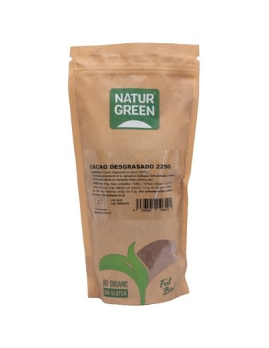 Cacao Desgrasado Bio 225 g Naturgreen – Calidad Natural
