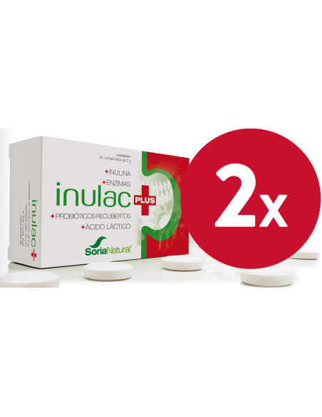 Pacote 2 Inulac Plus 24 comprimidos oferta Soria Natural