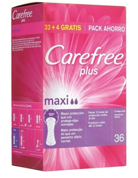 Carefree Maxi Plus 36 Unidades Carefree