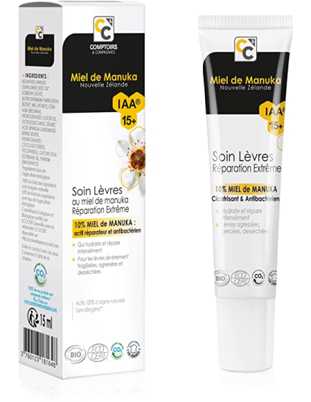 Bálsamo Labial Reparador 10% Miel Manuka IAA15+