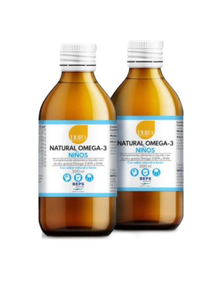 PAck 2 uds Natural Omega 3 Niños 200Ml. de Puro Omega