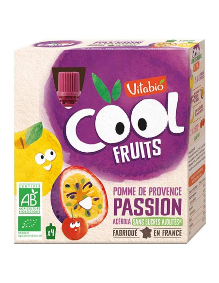 Vitabio Cool Fruits Maçã e Maracujá 4x90g