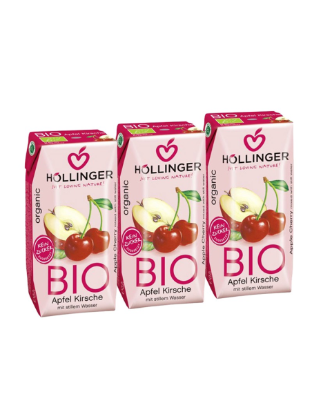 Minibrick Zumo De Manzana-Cereza Bio3 x 200 ml de Hollinger