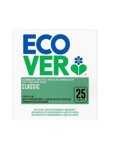 Lavavajillas Classic 25 Tabletas Eco Ecover  Limpieza Eficaz