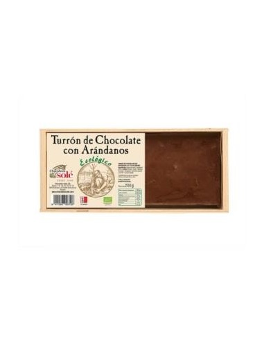 Turron De Chocolate Con Arandanos Bio 200 Gramos** Chocolates Sole