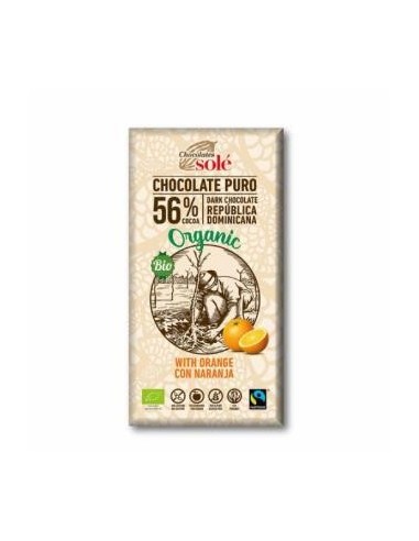 Chocolate Negro 56% Con Naranja 100Gr. Eco de Chocolates Sole