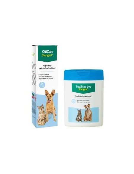 Otican+Toallitas Limpiador Oidos Perros Gatos 40Ud Stangest Vet