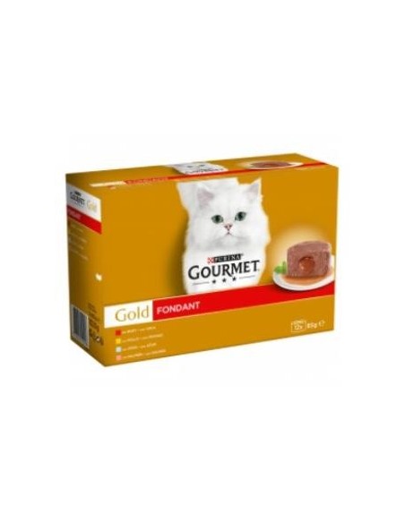 Gourmet Gold Fondant Buey Atun Salmon 12X85 Gramos Purina Vet