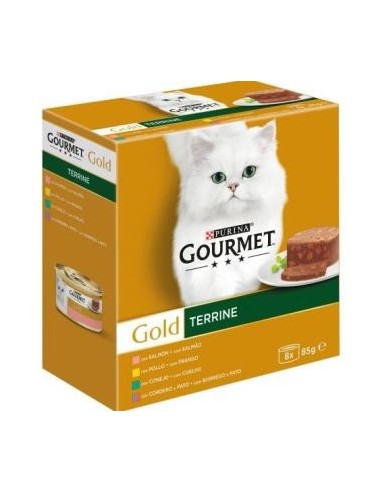 Sortido Terrine Gold Gourmet 8x85g Purina Vet Qualidade Premium