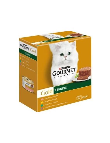 Sortido Terrine Gold Gourmet 8x85g Purina Vet Qualidade Premium