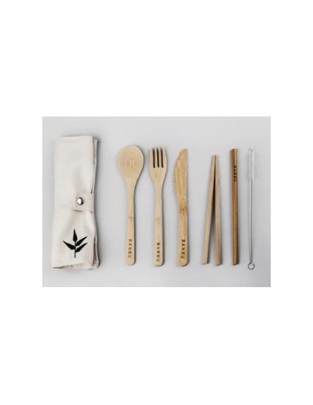 Banbu Set De Cubiertos De Bambu+Funda De Tela. Banbu