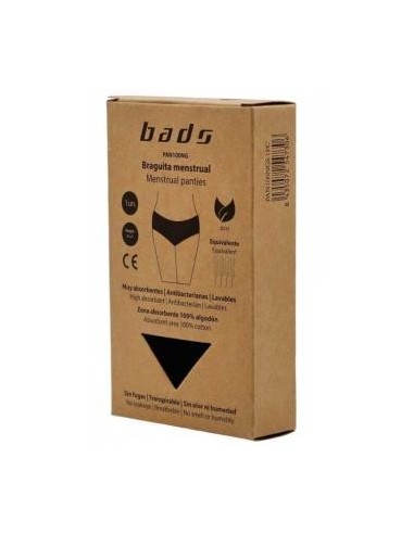 Braguita Menstrual Negra Con Costura Talla Xl. Bads